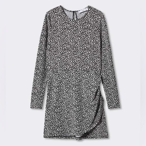 Mango, Flower Print Long Sleeve Dress - Black. Size: XS, 2 US. NIB - Picture 10 of 10